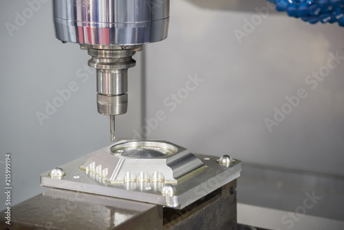 Wallpaper Mural The CNC milling machine cutting the injection mold part with the solid ball endmill tool.The Hi-Technology manufacturing process. Torontodigital.ca