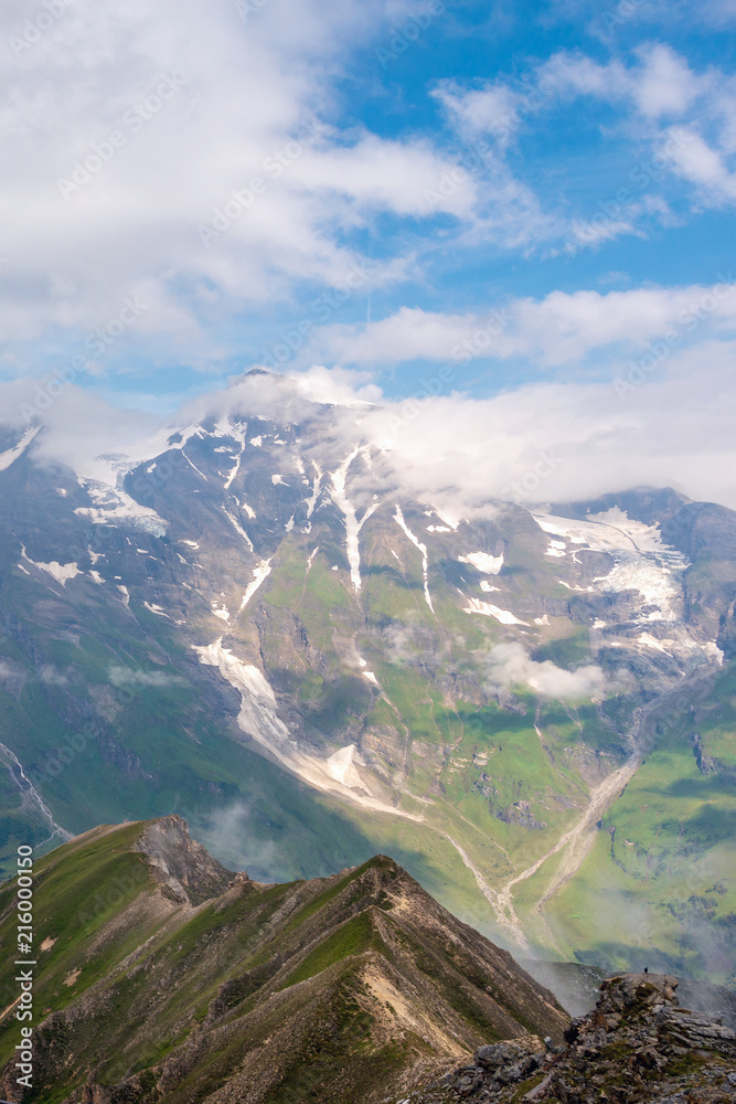 Grossglockner Hochalpenstrasse: Blick von der Edelweissspitze aufs groe Wieshorn Grossglockner Hochalpenstrasse: Blick von der Edelweissspitze aufs groe Wieshorn