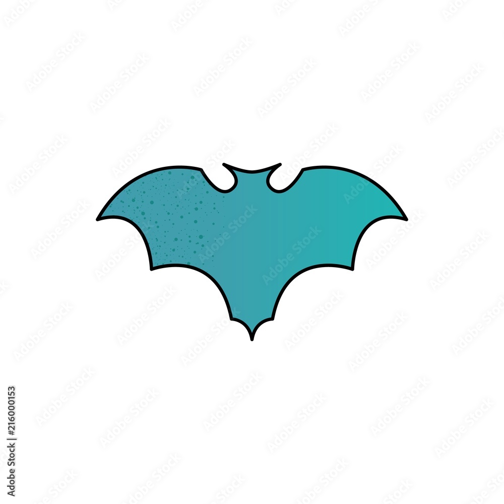 Fototapeta premium Halloween bat icon in flat line style