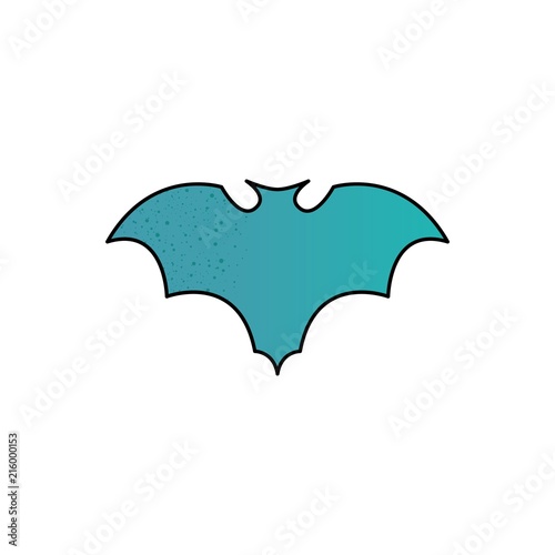 Halloween bat icon in flat line style
