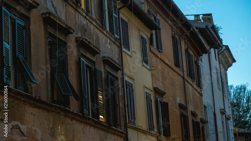 Trastevere's Old Buildings Late at Evening