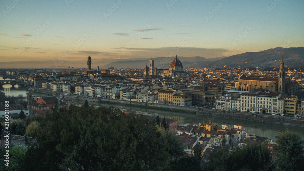 Florence sunset view from Piazza Michelangelo