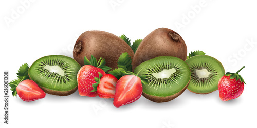 Strawberry and kiwi