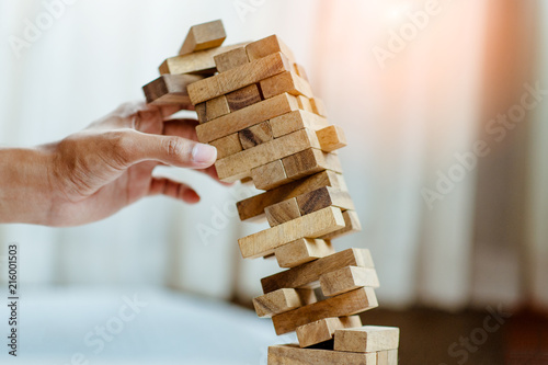 Fails Building Tower, Concept For Challenge And Fail In Business photo