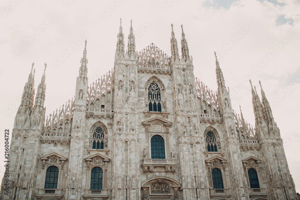 Duomo di Milano (Milan Cathedral) and Piazza del Duomo , Milan, Italy