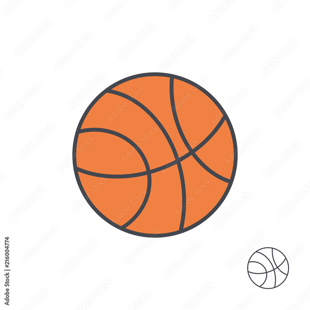 Basketball ball. line style. isolated on white background
