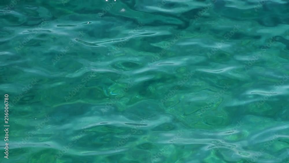 Emerald green sea ripples running on water surface Emerald green sea ripples running on water surface