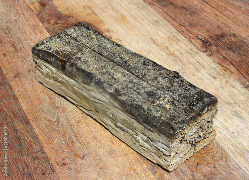 piece of wood beam decayed by Fibroporia Vaillantii photo