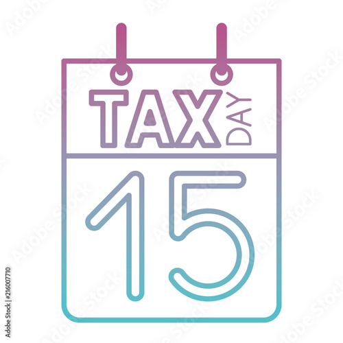 calendar reminder with tax day vector illustration design