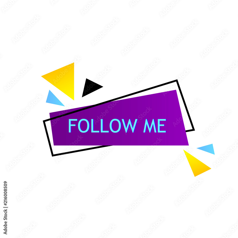 follow me on bright background with random items.Template for social media post, subscribers banner for blog. Vector illustration. follow me on bright background with random items.Template for social media post, subscribers banner for blog. Vector illustration.