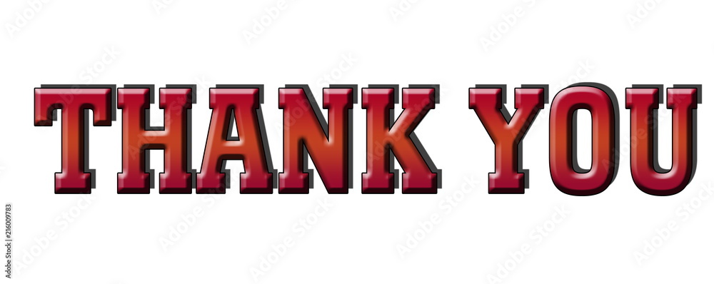 thank you 3d Red Logo banner Stamp Button