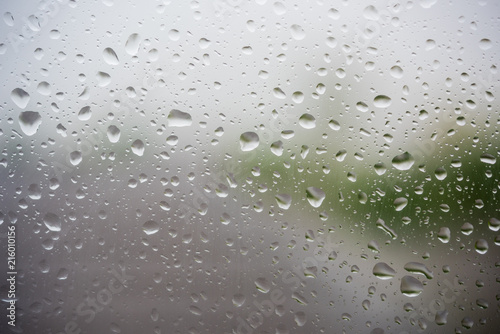 Rain drops on window glasses surface