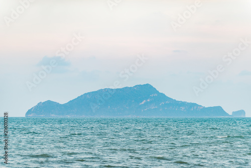 Rocks mountain in the middle of the sea