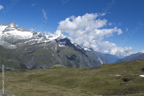 Mountain landscape, in the Pennine Alps in the canton of Valais
