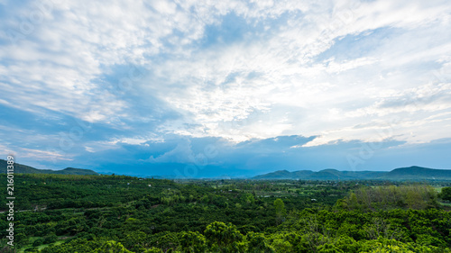 landscape of clouds over the hill