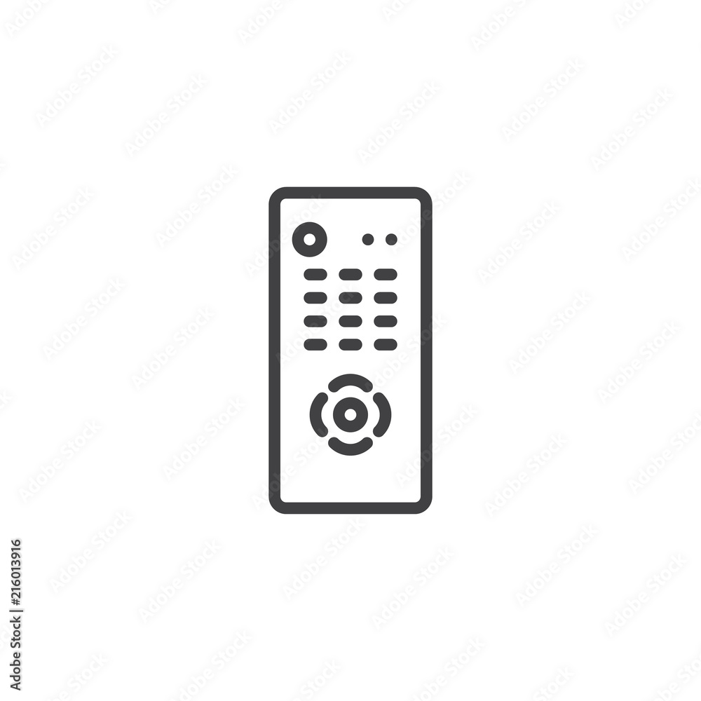 Remote control outline icon. linear style sign for mobile concept and web design. TV controller simple line vector icon. Symbol, logo illustration. Pixel perfect vector graphics Remote control outline icon. linear style sign for mobile concept and web design. TV controller simple line vector icon. Symbol, logo illustration. Pixel perfect vector graphics