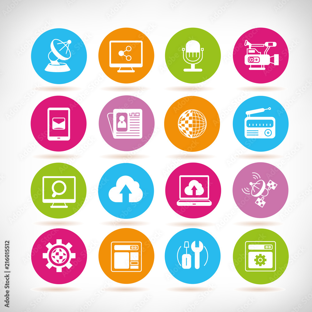 communication and media icons communication and media icons