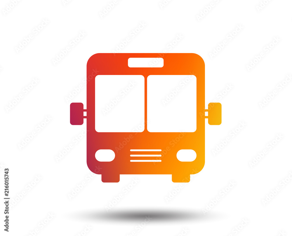 Bus sign icon. Public transport symbol. Blurred gradient design element. Vivid graphic flat icon. Vector Bus sign icon. Public transport symbol. Blurred gradient design element. Vivid graphic flat icon. Vector
