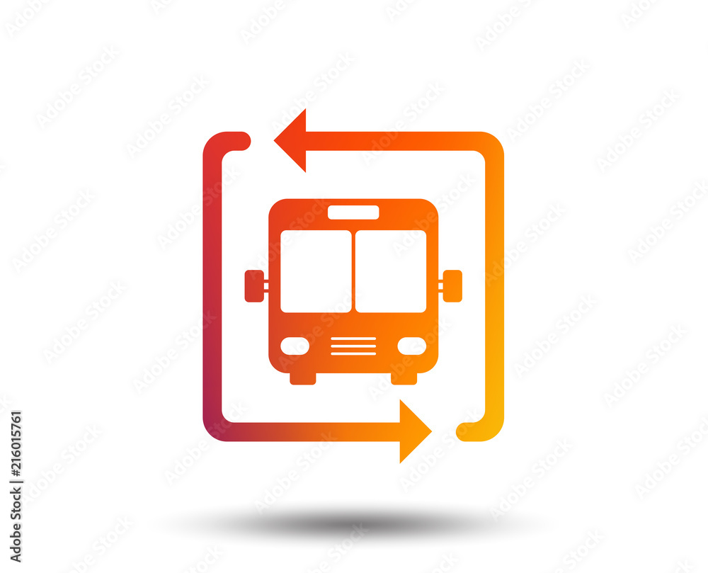 Bus shuttle icon. Public transport stop symbol. Blurred gradient design element. Vivid graphic flat icon. Vector Bus shuttle icon. Public transport stop symbol. Blurred gradient design element. Vivid graphic flat icon. Vector