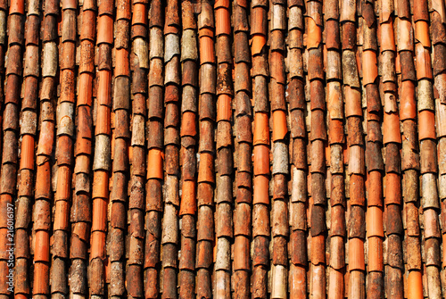 Typical mediterranean roof tiles for background and texture