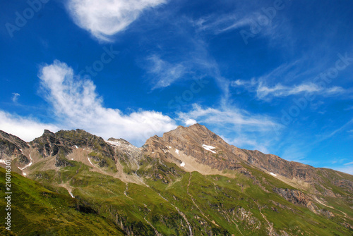 Beautiful view of mountain in the Alps with blue sky