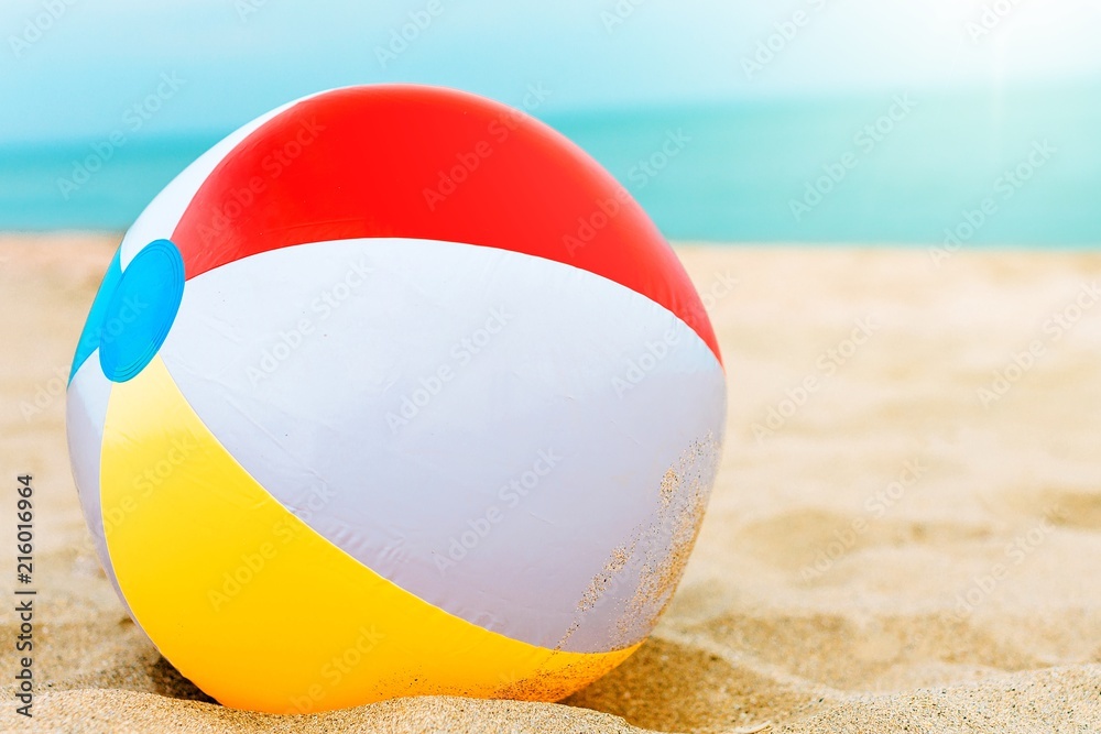 Background with a beach ball