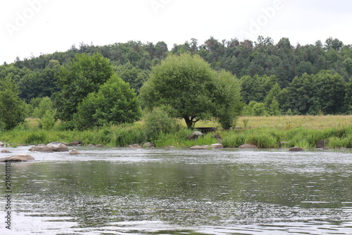 Fototapeta Naklejka Na Ścianę i Meble -  The shore of the plain river