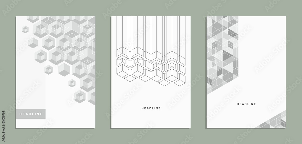 Geometric abstract brochure, flyer, template, corporate identity.