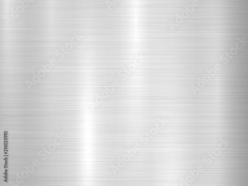 Metal horizontal abstract technology background with polished, brushed texture, chrome, silver, steel, aluminum for design concepts, web, prints, posters, wallpapers, interfaces. Vector illustration.