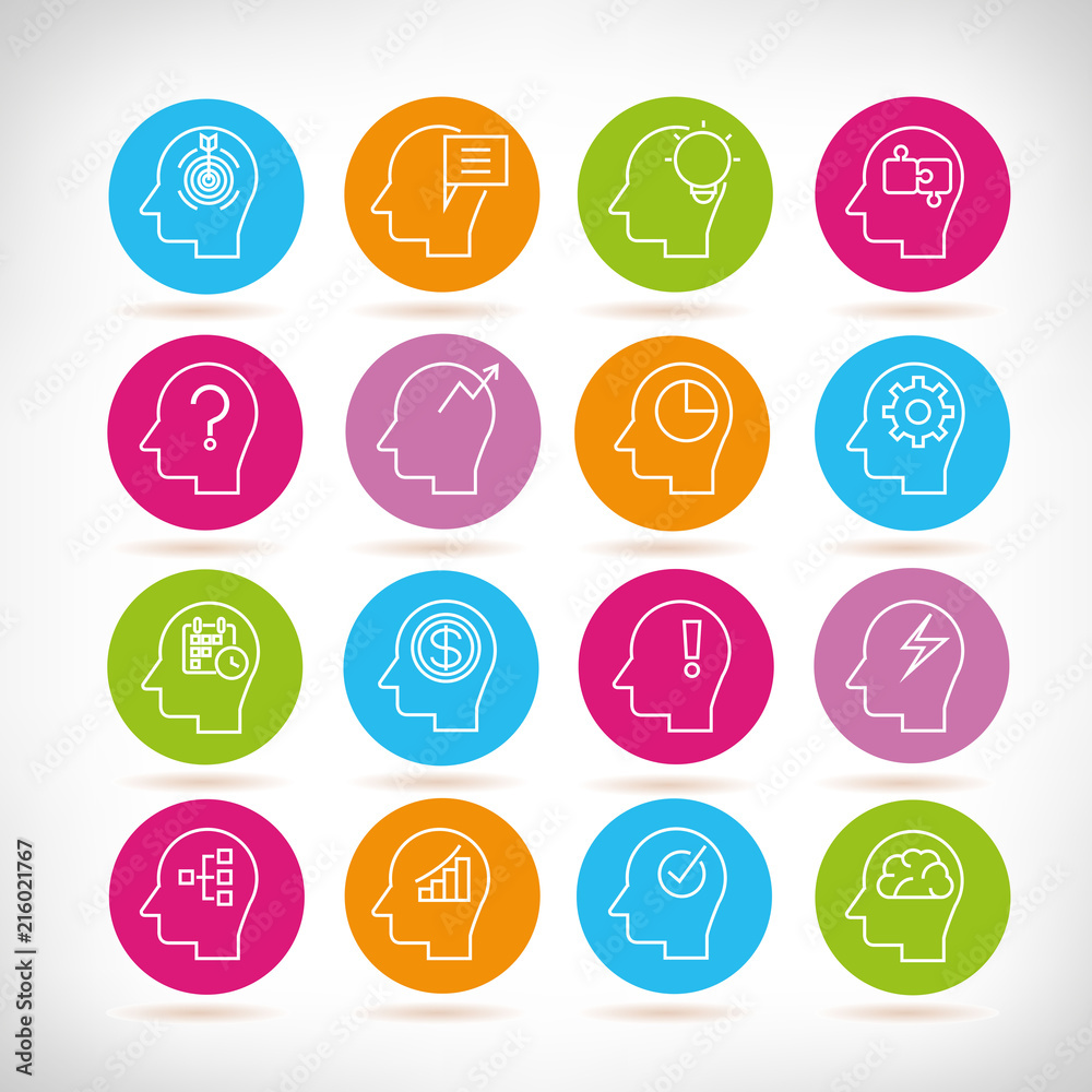 human mind icons, idea icons human mind icons, idea icons
