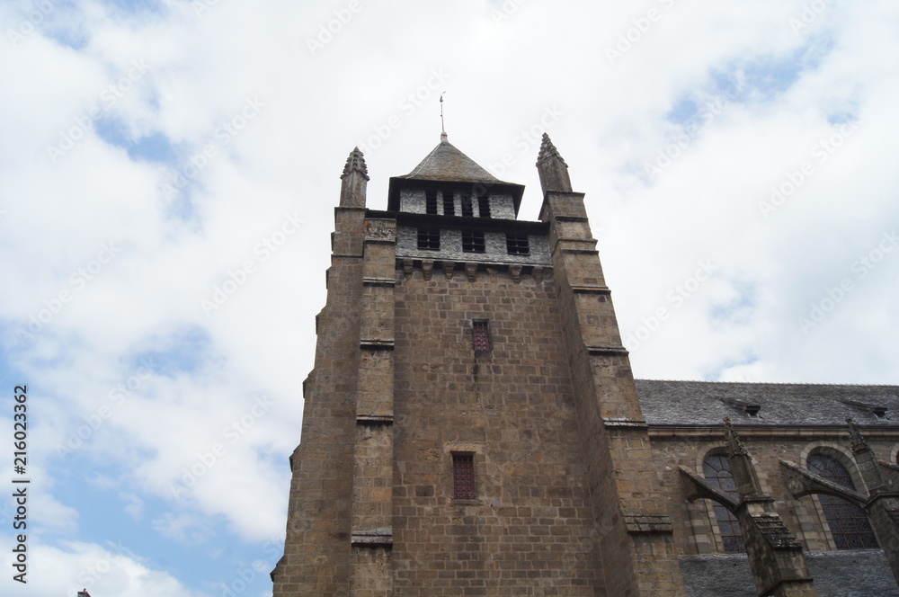 Kirche alte Bretagne,emporragen, burg, architektur, kirche, alt, mediävistisch, europa, bauwerk, himmel, piter, geschichte, orientierungspunkt, wand, historisch, cathedral, blau, anreisen