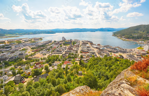 Aerial view of the Norwegian town Namsos photo