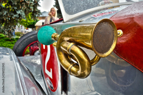 Trumpet on historic car photo