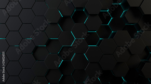 Abstract hexagonal futuristic surface