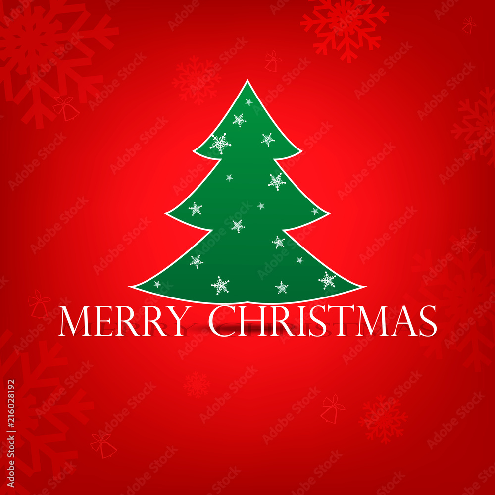 Christmas background with Christmas tree and snowflake design Christmas background with Christmas tree and snowflake design
