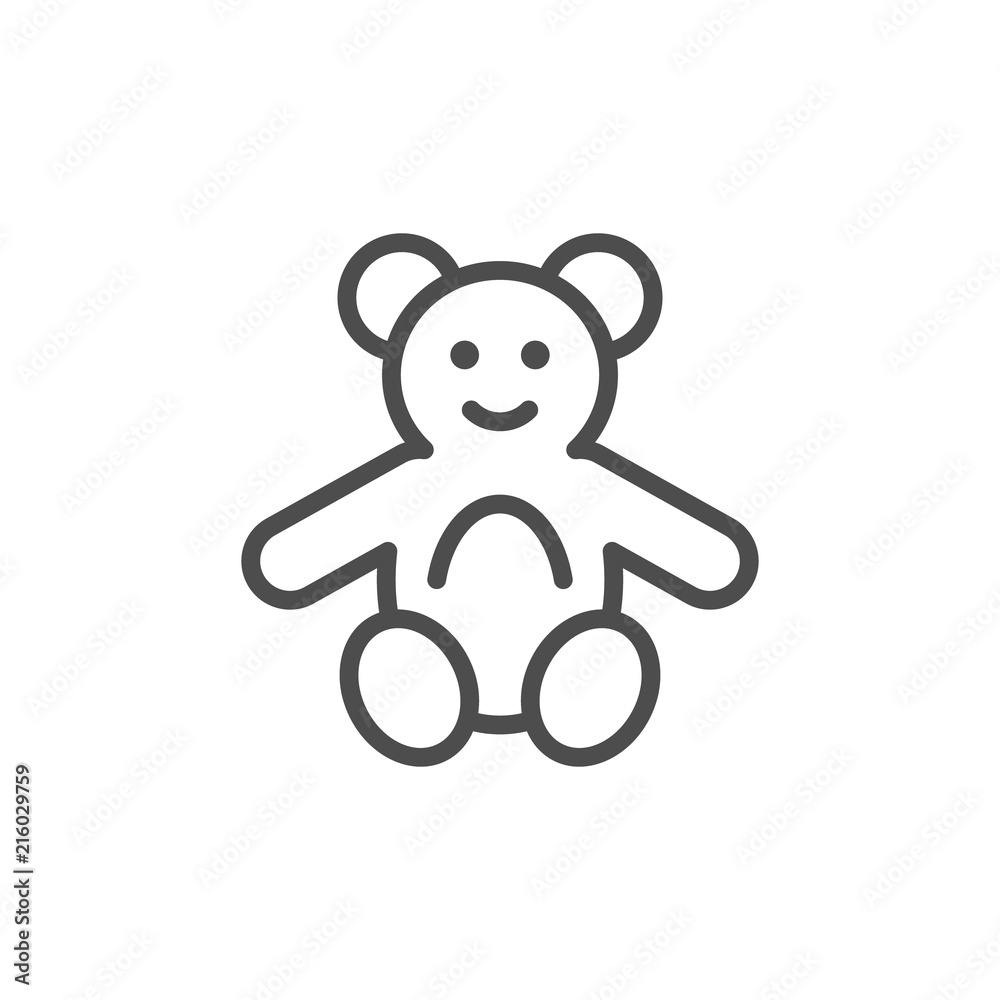 Fluffy toy line icon Fluffy toy line icon