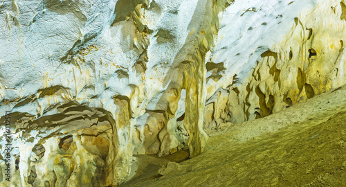 Speleothem cave formations in Karain cave, Yagca, Turkey photo