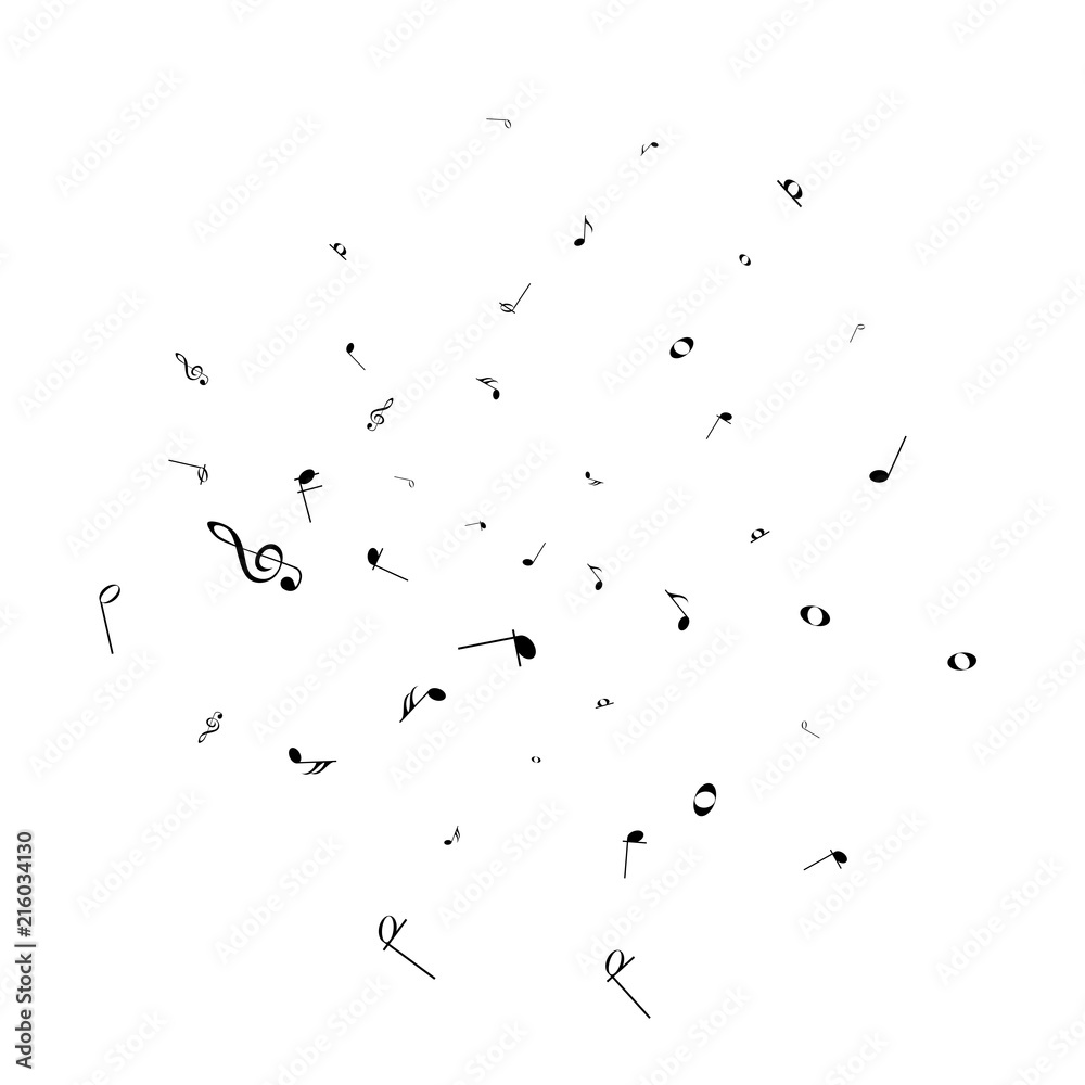 black music notes isolated on white background. Vector illustration black music notes isolated on white background. Vector illustration