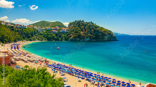 Parga beach panoramic view. Very popular tourist destination of Greece.