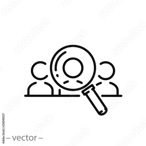 Human resource icon, recruit linear sign isolated on white background - editable vector illustration eps10