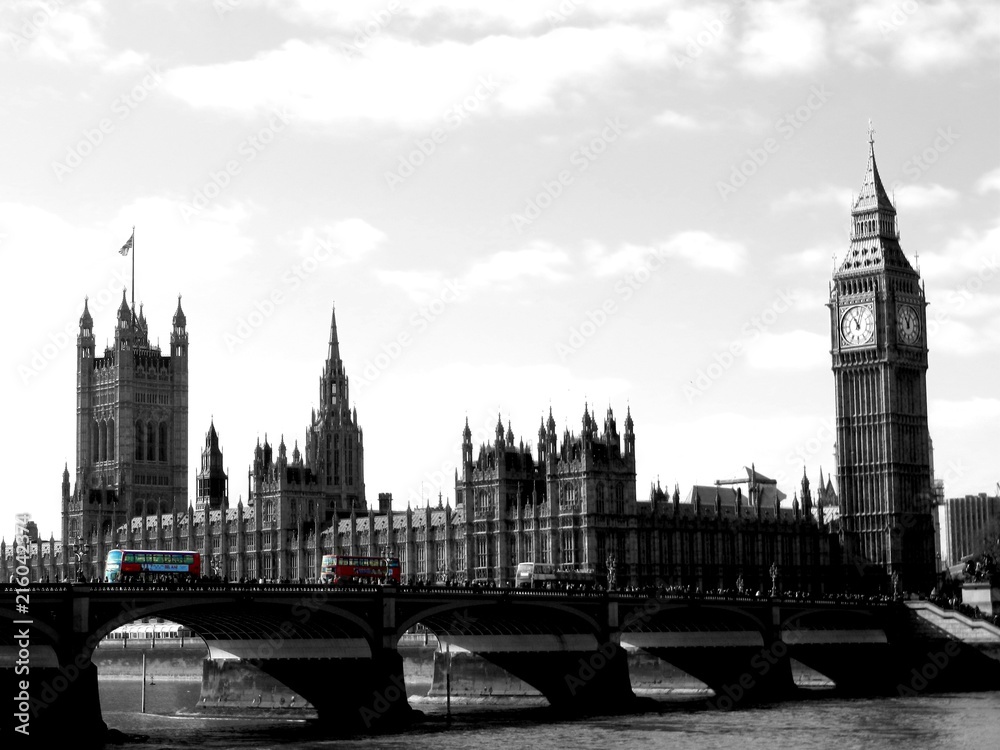 Big Ben London Schwarz Weiß