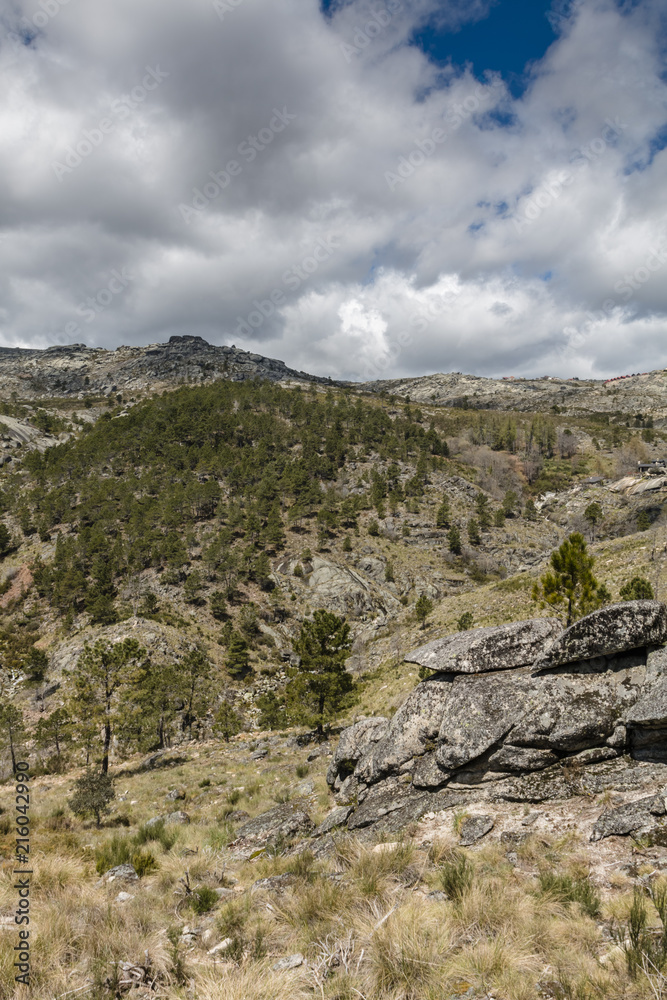 Landscape of the Serra da Estrela mountain range, in Portugal.