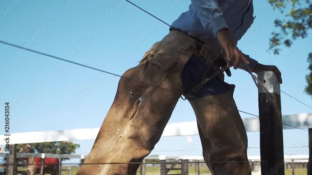 Cowboy jumping fance