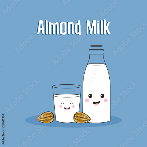 cartoon almond milk