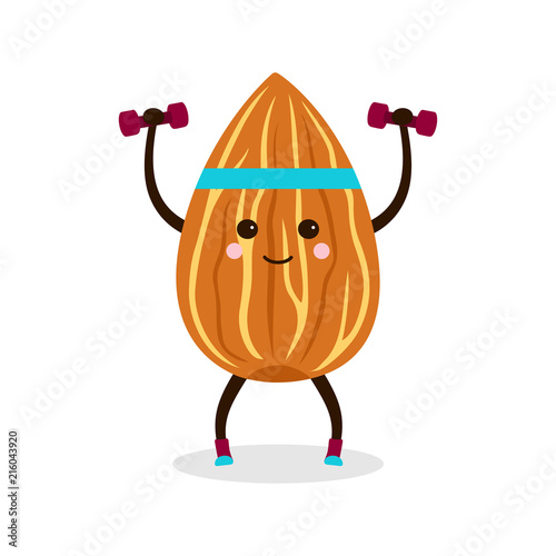 cartoon almonds fitness