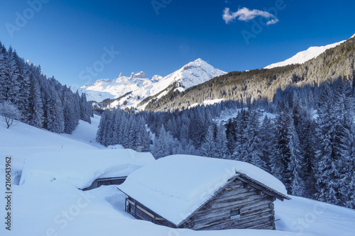 Wintermorgen im Gauertal in Österreich