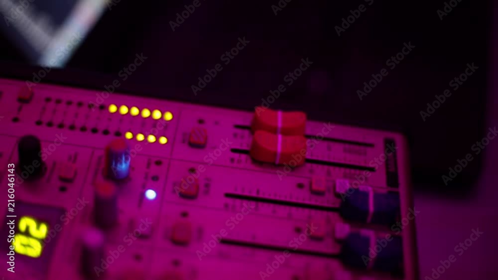 Mixing console also called audio mixer, sound board, mixing deck or mixer is an electronic device. Mixing console also called audio mixer, sound board, mixing deck or mixer is an electronic device.