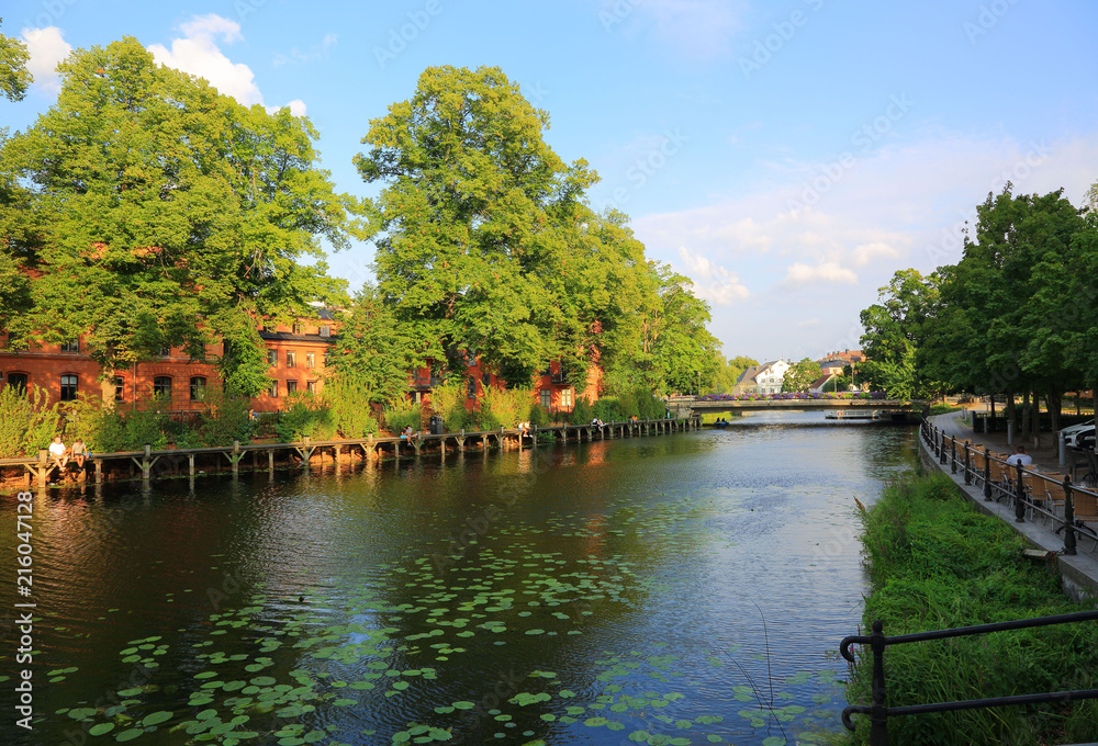 Beautiful view on bridge over reiver in Uppsala town, Europa, Sweden. Beautiful view on bridge over reiver in Uppsala town, Europa, Sweden.