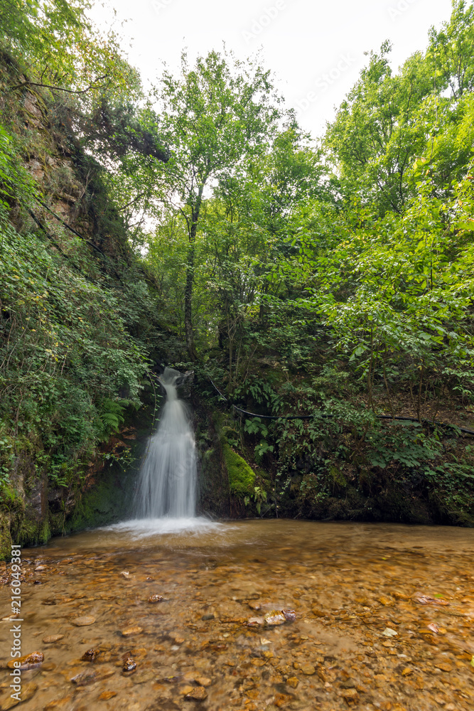 Amazing view of First Gabrovo waterfall in Belasica Mountain, Novo Selo, Republic of Macedonia