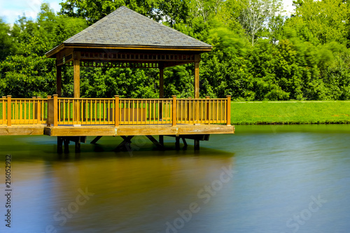 Wooden Gazebo on Lake
